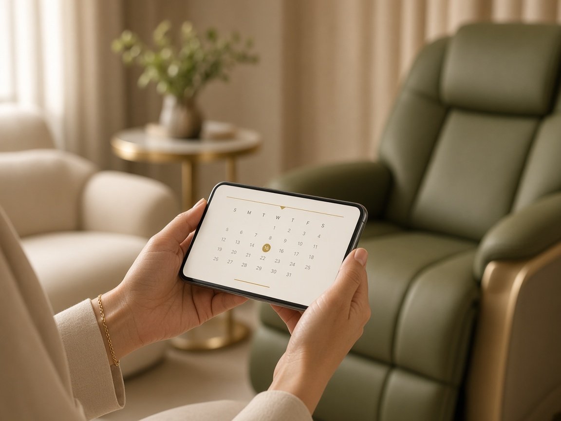 Guest using the Privé App to plan an appointment