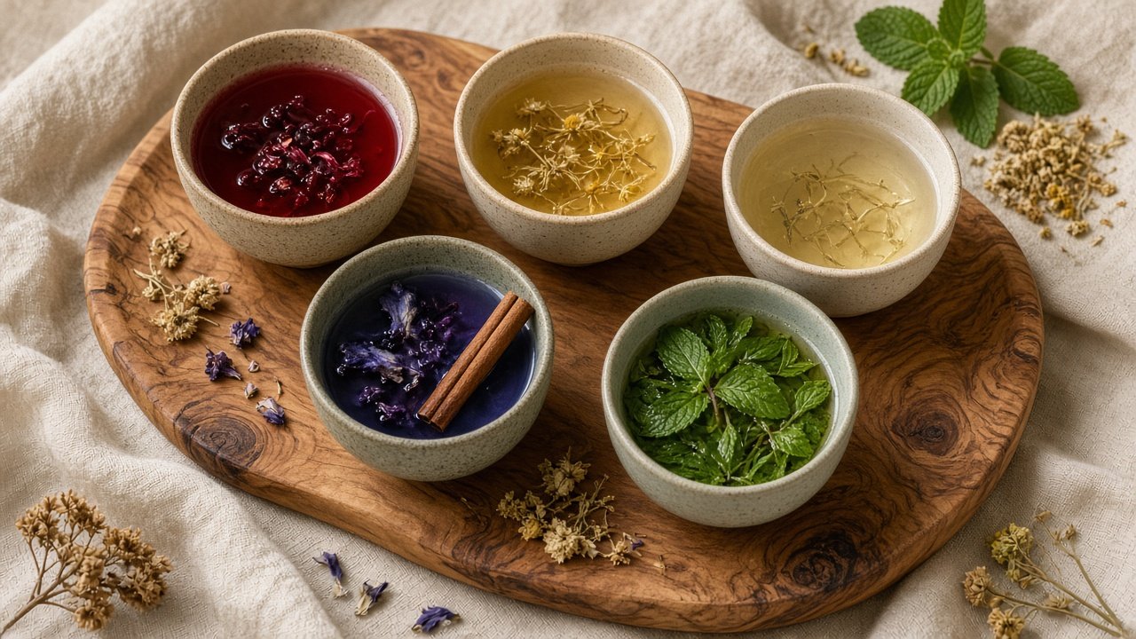 A collection of herbal teas